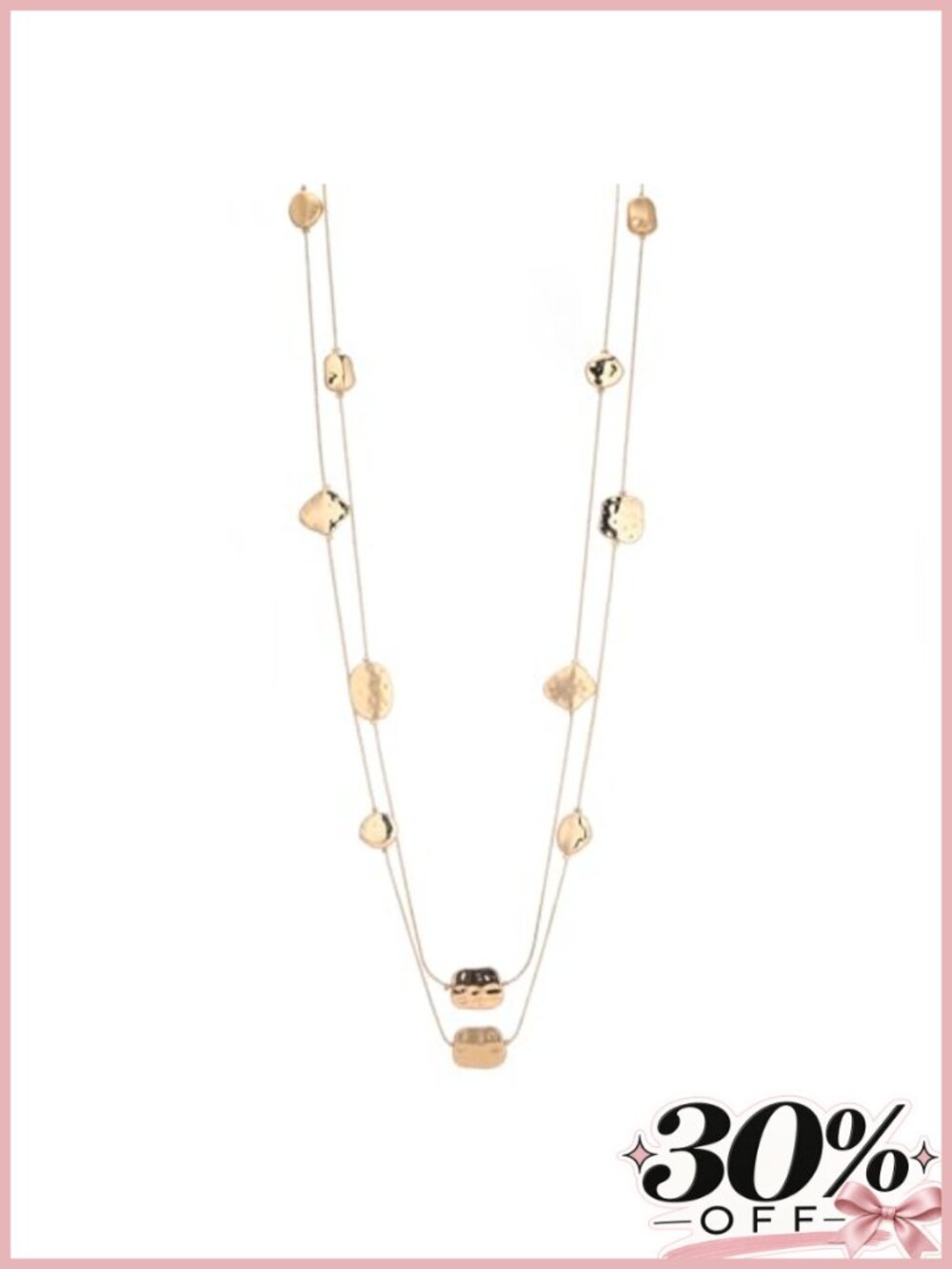 Long Beaded Chain Necklace Women Trendy Geometric Layered 37 inch